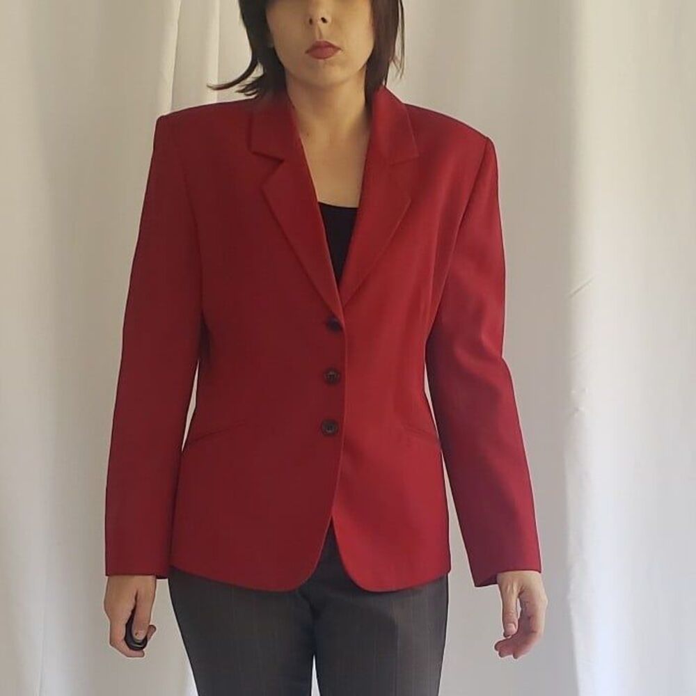 90s Red‎ Wool Blazer